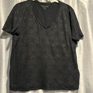 Zadig & Voltaire black Skull V Neck T shirt size Large